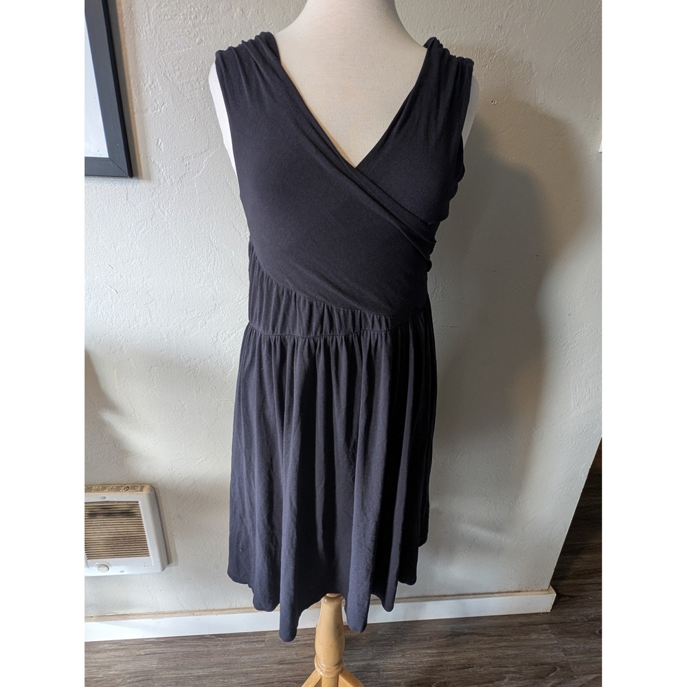 Garnet Hill size M Fit Flare‎ knit pullover stretch sleeveless dress